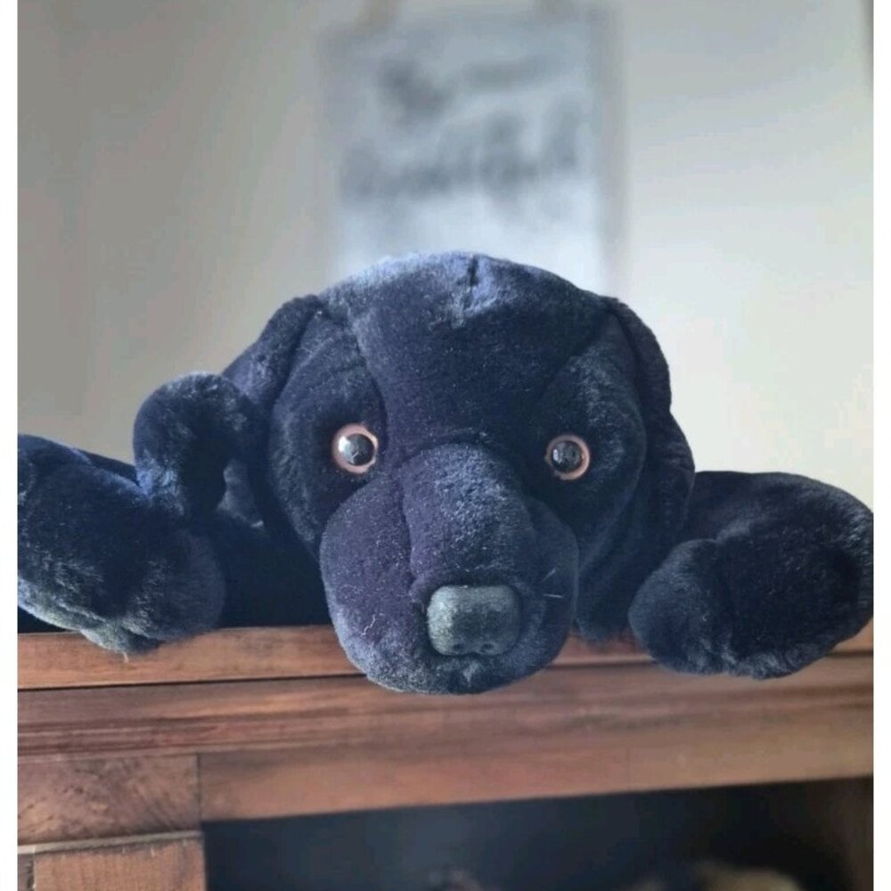 Bass Pro Black Labrador Retriever Realistic Plush Toy Dog Puppy Stuffed Animal